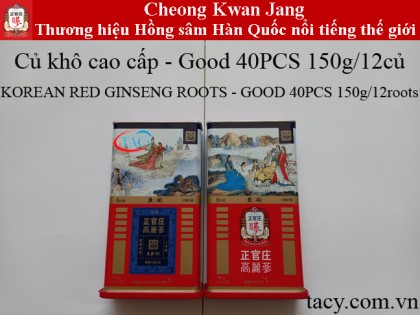 Hồng Sâm củ khô Hàn Quốc - Root 40PCS 150g 12 củ